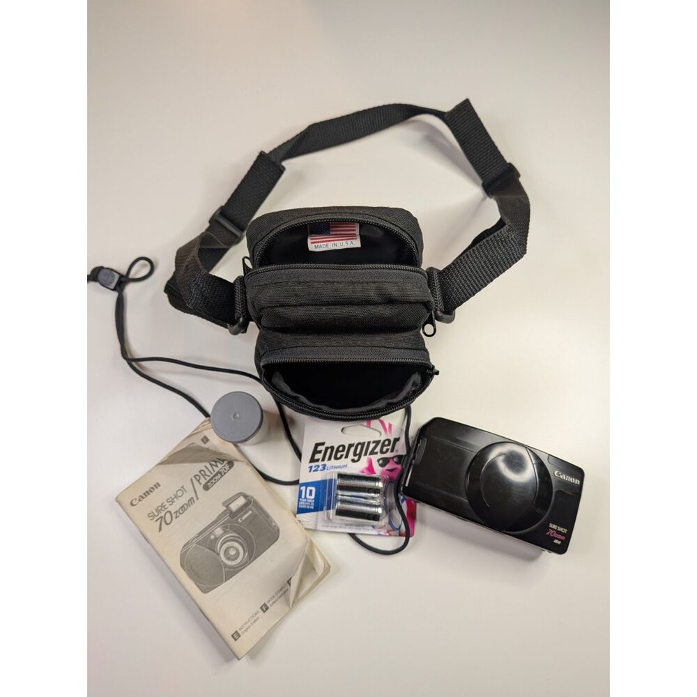 Canon Sure Shot 70 Zoom 35mm Film Camera w/ Case Manual Batteries